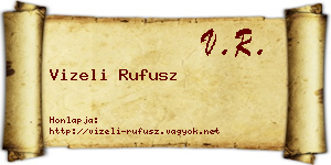 Vizeli Rufusz névjegykártya